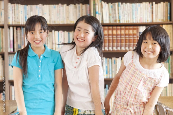 Obraz 笑顔の小学生3人