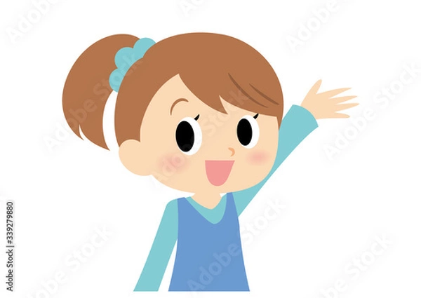 Fototapeta 女子の表情　手を振る
