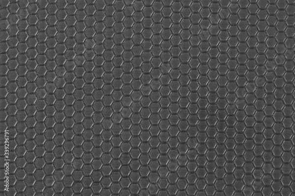 Obraz Black plastic texture honeycombs shape. Close up. Top view.