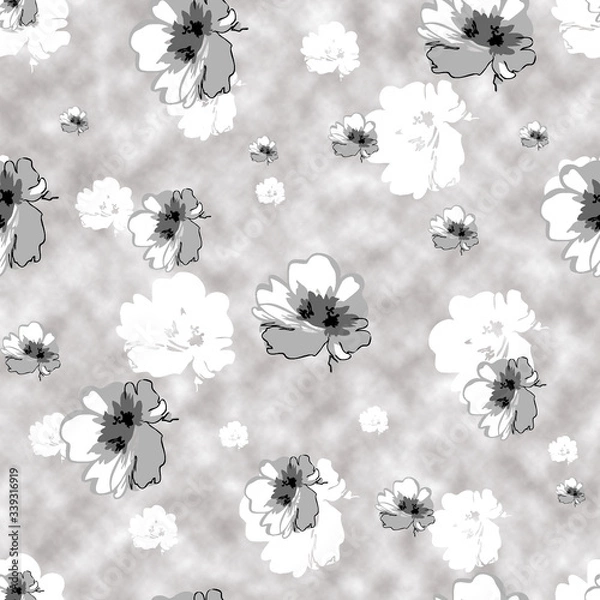 Obraz Elagance Seamless flower pattern with cloud background