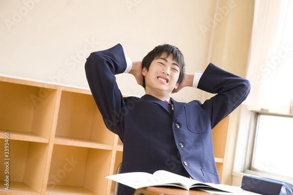 Obraz 悩む男子中学生