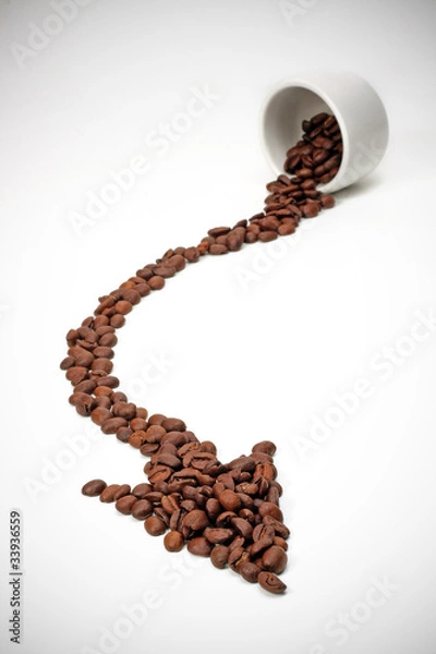 Obraz arrow from cup with coffee beans