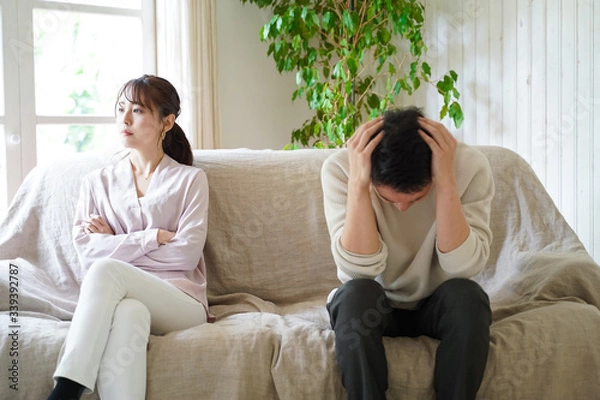 Obraz アジア人　カップル,夫婦のポートレート