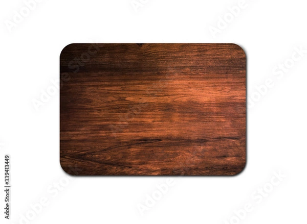 Fototapeta Wooden cutting board texture isolated on white background with clipping path for design