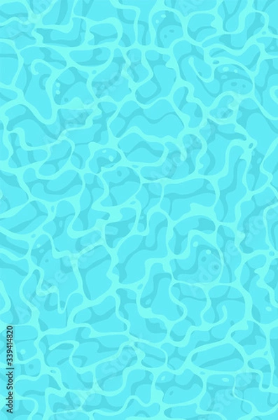 Fototapeta Hand drawn summer illustration luxury pool. Actual tropical vector background. Artistic cartoon drawing water texture. Creative  Relax Vibes art work