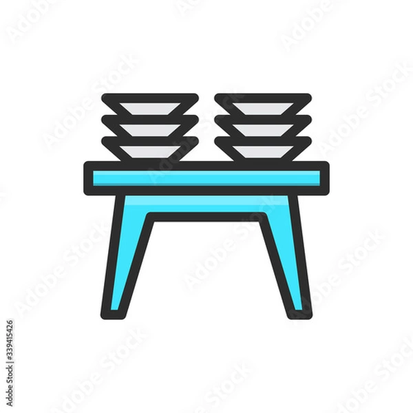 Fototapeta Dining Table Vector Icon
