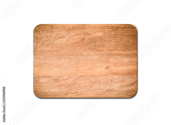 Fototapeta Closeup of pine wooden board isolated on white background with copy space and clipping path for design