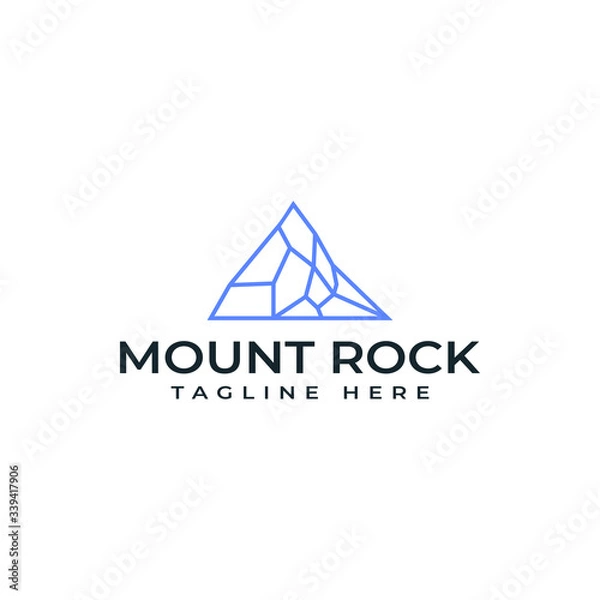 Fototapeta Design logo templates for your business, Modern and lines style, Mount and rock vector or polygon triangles