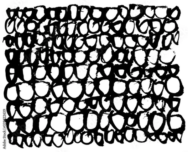 Fototapeta Geometric circle ornament drawn with brush and ink. Black and white vector illustration. Can be used in social networks, for articles, publications, postcards, print, poster, sticker, on a T-shirt.