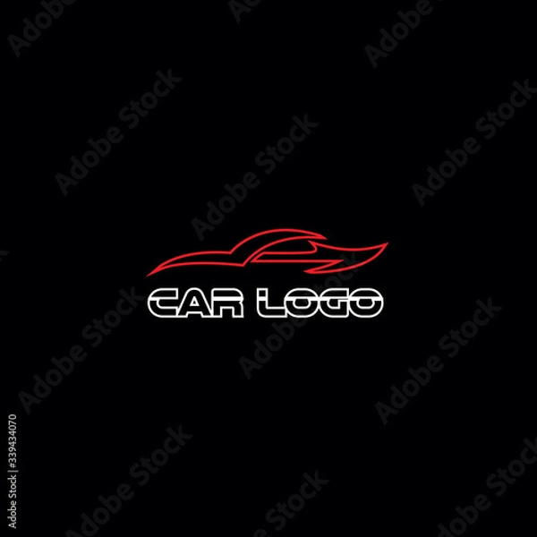 Fototapeta retro neon style car logo.  simple icon, template design