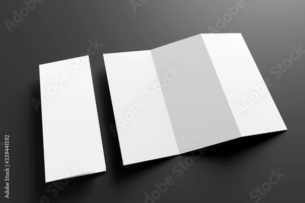 Fototapeta Trifold brochure mock up on a background - 3d rendering