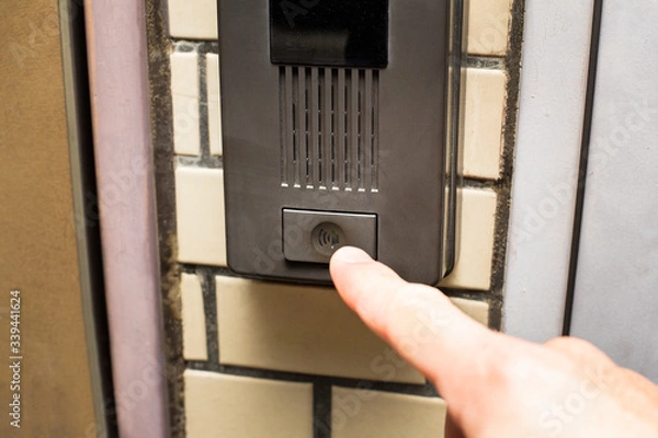 Obraz インターホン　接触　指　