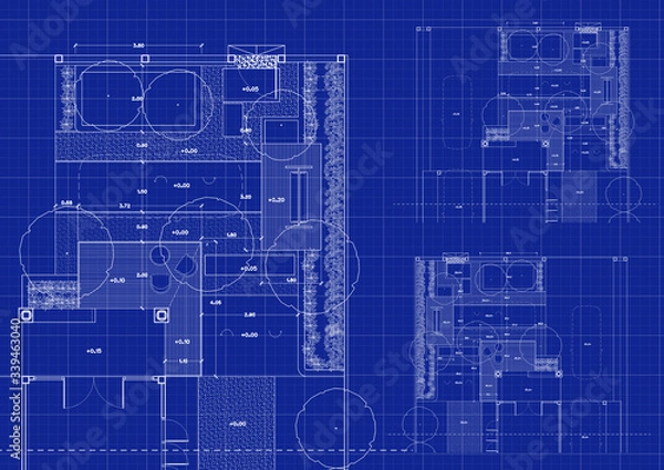 Obraz Write a blueprint architecture for building.