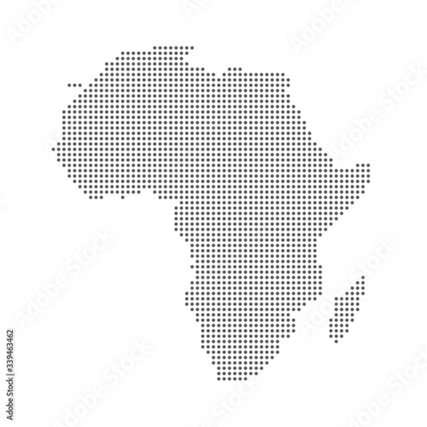 Fototapeta Dotted polka dot particle map of Africa. Vector Illustration. Light medical abstract concept for COVID-19 pandemic