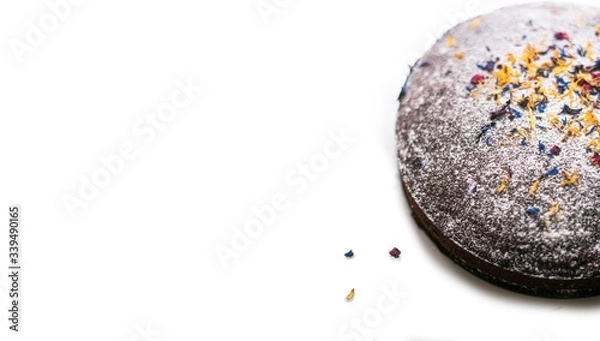 Obraz chocolate cake over a white background