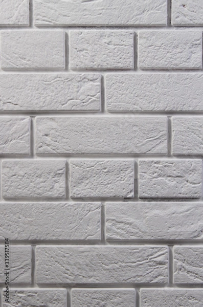 Obraz white and gray brick wall texture