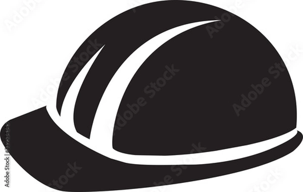 Obraz Hard Hat Builder Man Black Symbol