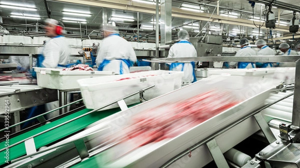 Fototapeta fast production line - meat production technology