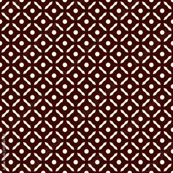Fototapeta Brown colors seamless pattern with repeated overlapping circles. Round links chain motif. Geometric abstract background