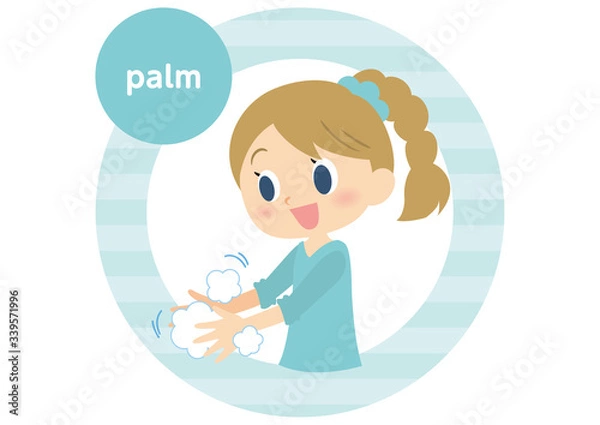 Fototapeta 女子の手洗い　手のひら