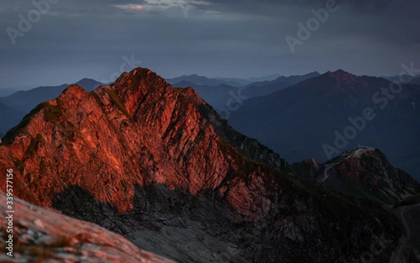 Obraz sunset in the mountains