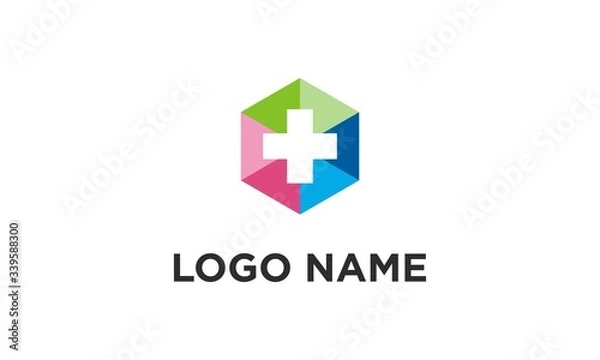 Fototapeta medical logo with cross and overlay design