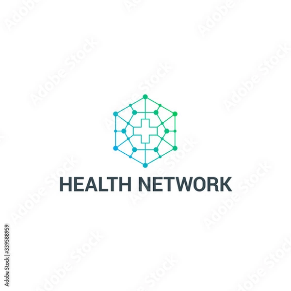 Fototapeta medical logo with cross and overlay design