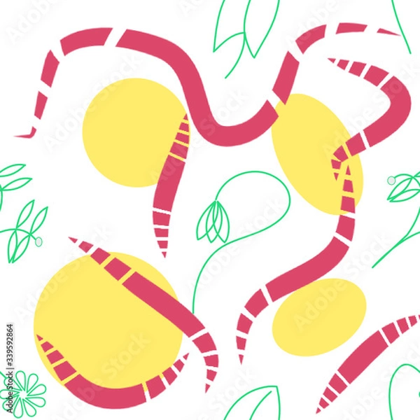 Obraz Abstract shapes and flowers repeat pattern