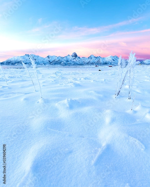 Fototapeta Mountain Ræka is the symbol of the Vesterålen islands in Norway.