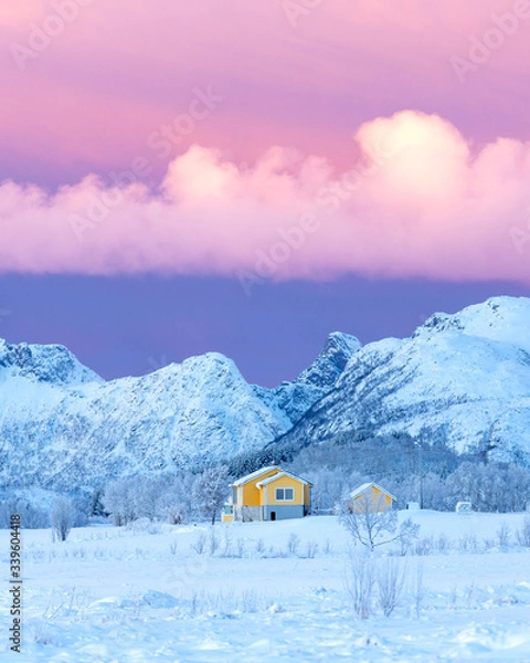 Fototapeta Mountain Ræka is the symbol of the Vesterålen islands in Norway.