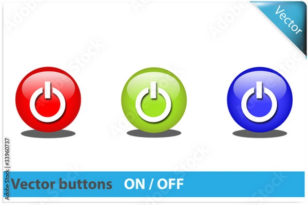 Obraz Botón on / off colores RGB