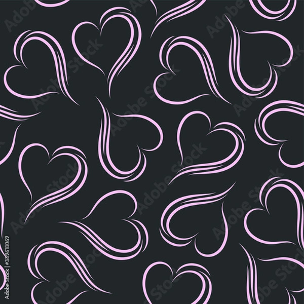 Obraz gray heart pattern with light pink hearts