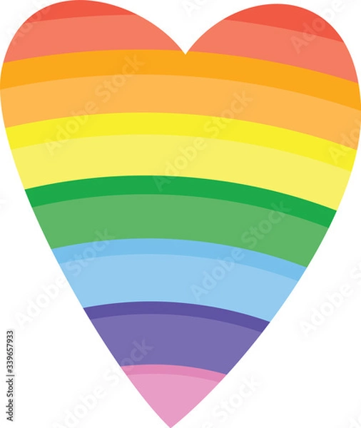 Fototapeta Rainbow heart on white background. Vector illustration.