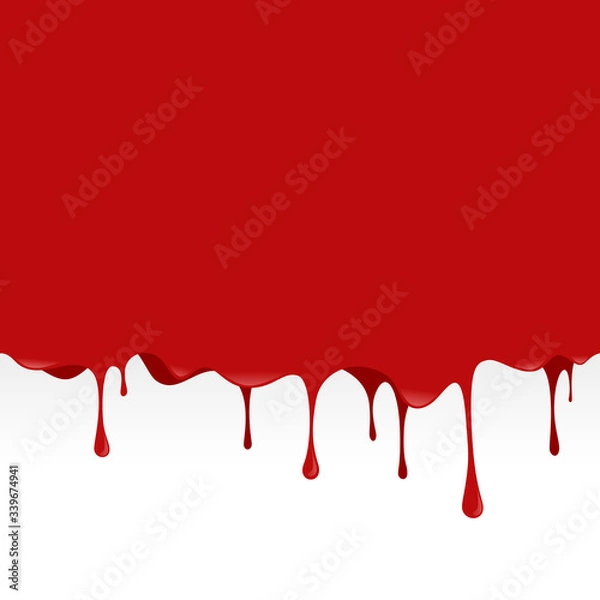Obraz Red blood liquid dripping seamless background vector. To see the other vector splash illustrations , please check Splash and Dripping collection.