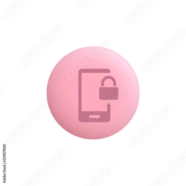 Fototapeta Locked Mobile -  Modern App Button