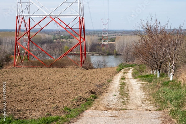 Obraz Overhead Power Line - Electricity Pylon