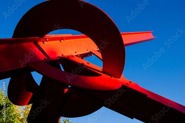 Fototapeta Red Structure on Blue Sky