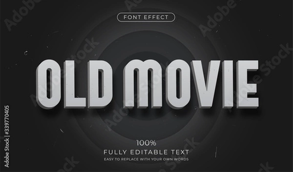 Obraz Old Movie Title text effect. Editable font style