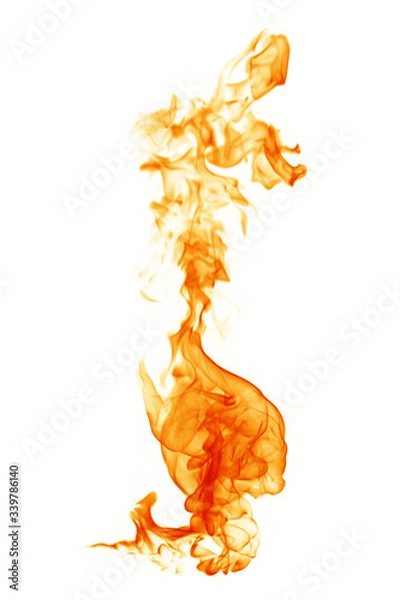 Fototapeta Fire flames white background