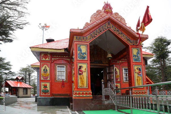 Obraz Shimla, India - 03/01/2020: Monkey Temple Hanuman Mandir (Jakhu Mandir)