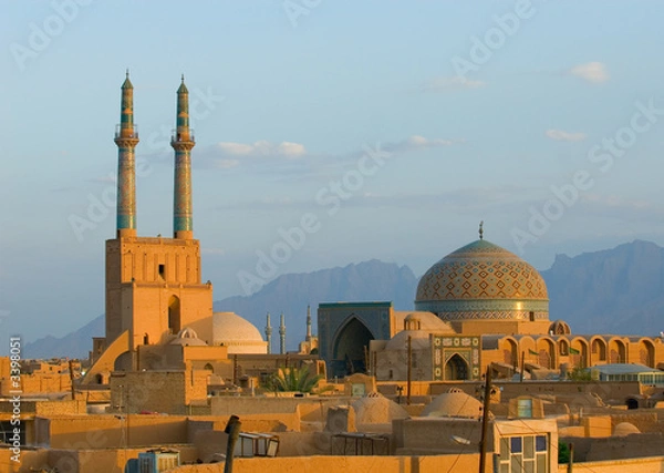 Obraz Zachód słońca nad starożytnym miastem Yazd, Iran