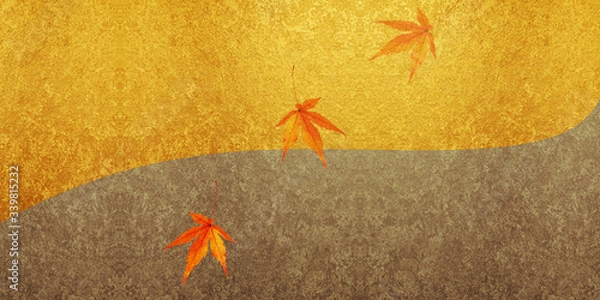 Fototapeta 秋と金屏風