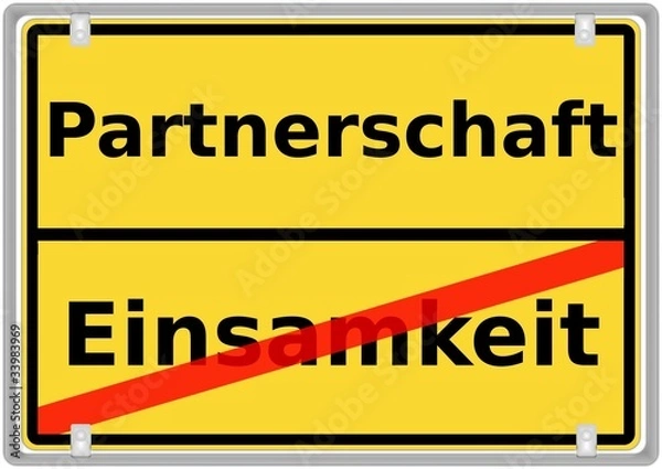 Fototapeta Partnerschaft vs. Einsamkeit