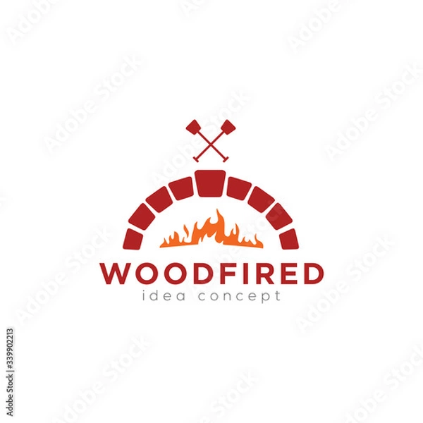 Obraz Creative Firewood Oven and Woodfired Concept Logo Design Template