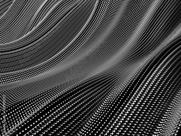 Obraz Metallic abstract wavy liquid background