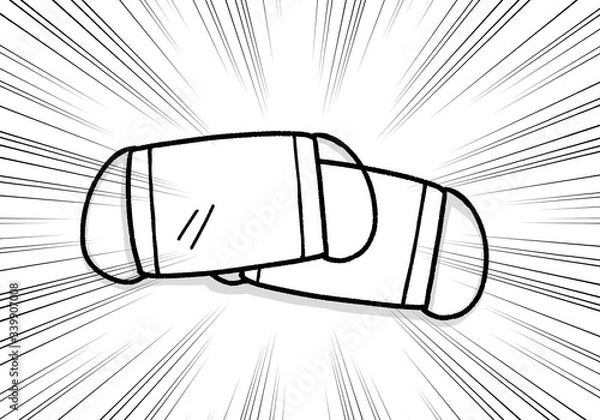 Fototapeta 布マスク 2枚配布 イラスト 集中線