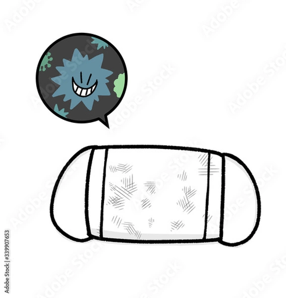 Obraz 汚れた布マスク イラスト