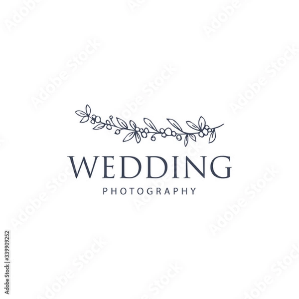 Fototapeta Creative Floral Concept Logo Template, Wedding Photography
