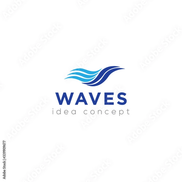 Fototapeta Creative Wave Concept Logo Design Template