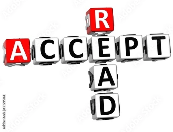 Obraz 3D Accept Read Crossword